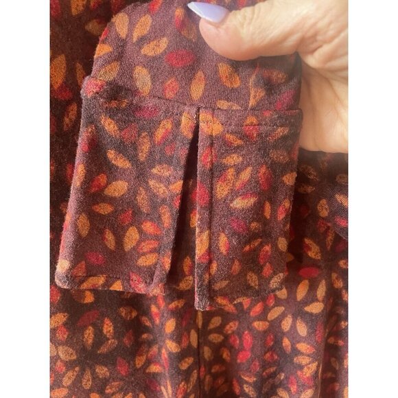 Free People Shayla Wrap Midi Floral Women's Long Sleeve Retro Boho Dress Large - Picture 8 of 11